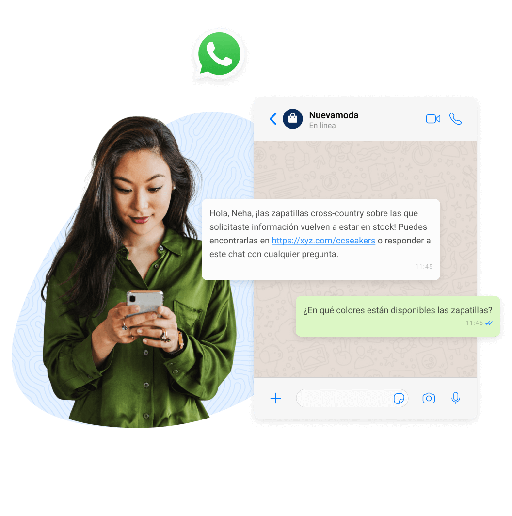 Mujer enviando Mensajes Masivos con WhatsApp Ecuador